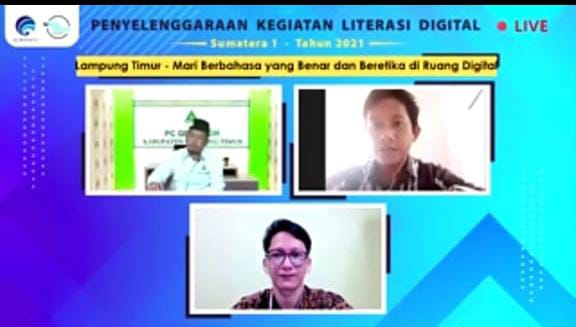 Webinar Literasi Digital Kabupaten Lampung Timur : Bahasa dan Etika di Ruang Digital