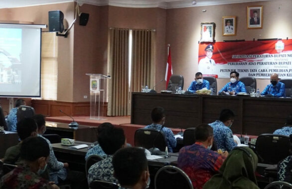 Pemkab Lamsel Gelar Sosialisasi Peraturan Bupati Nomor 19/2021Tentang Juknis Tata Cara Pilkades