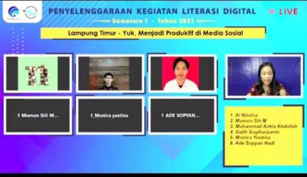Webinar Literasi Digital Kabupaten Lampung Timur Beri Pencerahan tentang Produktif Bermedia Sosial