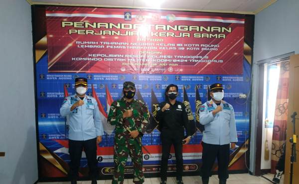 Rutan Dan Lapas Kota Agung Teken MoU Dengan Kodim Dan Polres Tanggamus