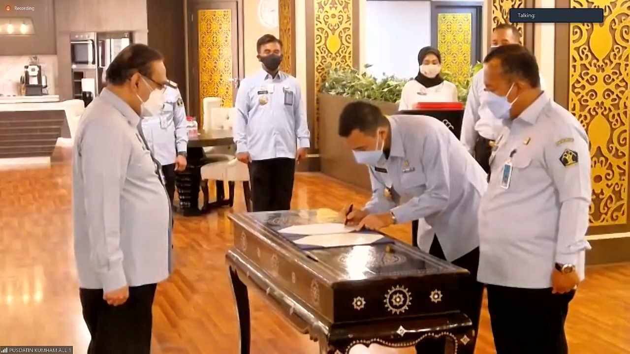 Serah Terima Jabatan, Plt Kantor Wilayah Kemenkumham Lampung Berganti