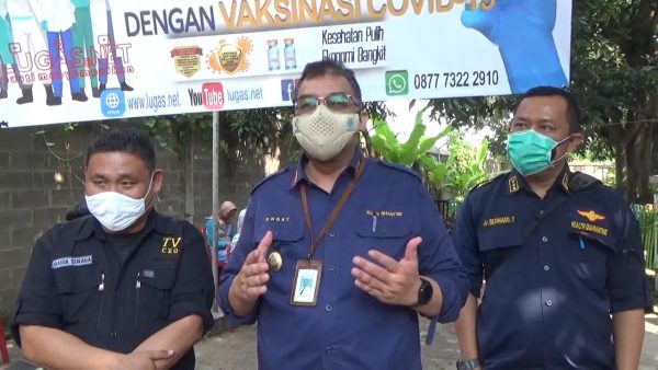 Gelar Vaksinasi, Lugas TVÂ Disuport Tokoh Masyarakat Suryalaya dan Kasubdit Jatanras Polda Banten