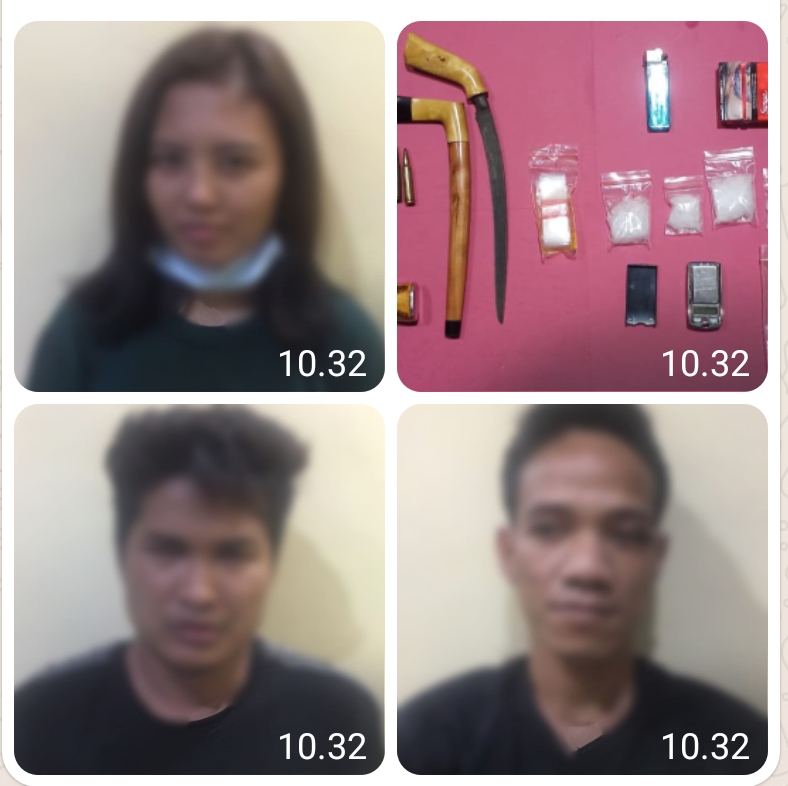 Tiga Tersangka Bandar Narkoba dan Pemilik Senjata Rakitan Diamankan Satreskoba Polres Mesuji