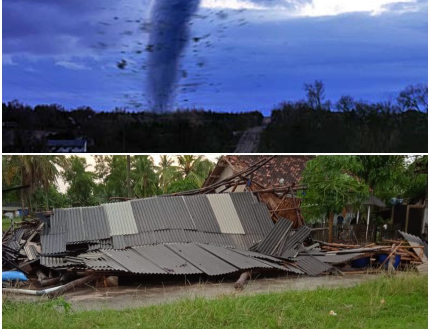 Puting Beliung dan Hujan Badai Hantam Ratusan Rumah di Lampung Timur dan Lampung Utara