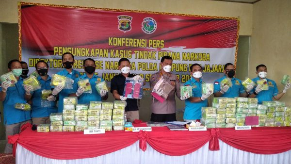 Dikendalikan Napi di Lapas Sidoarjo, Polda Lampung Ungkap 97 Kg Sabu Asal Medan