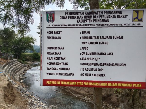 Diduga Oknum Dinas PUPR Pringsewu ‘Main Mata’ dengan Pemborong, PHO Proyek Asal Jadi