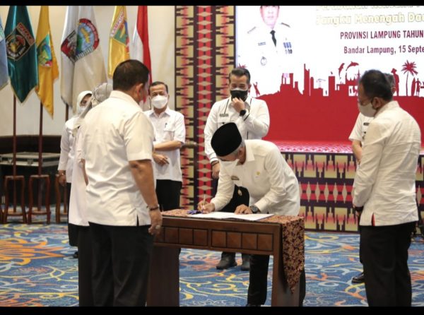 Bupati Pringsewu Hadiri Musrenbang Penyusunan Perubahan RPJMD Lampung 2019-2024