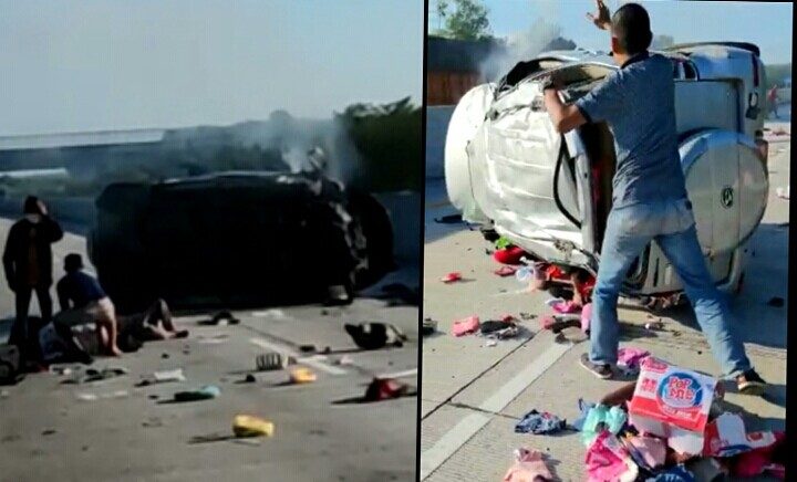 Toyota Rush Pecah Ban Dan Terguling di Tol Trans Sumatera Terpeka Tiga Tewas Termasuk Sopir dan Bocah 6 Tahun