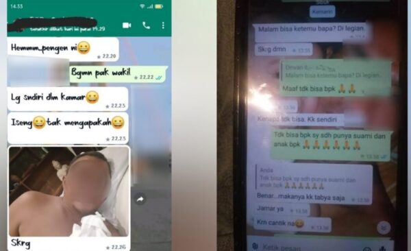 Chat WA Pimpinan Dewan Godain dan Ajak Mesum Dua Staf PNS Saat Kunker Viral