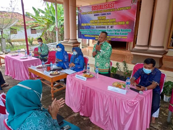 Mardiana Sosialisasi Perda Penanggulangan Covid-19 di Way Kanan