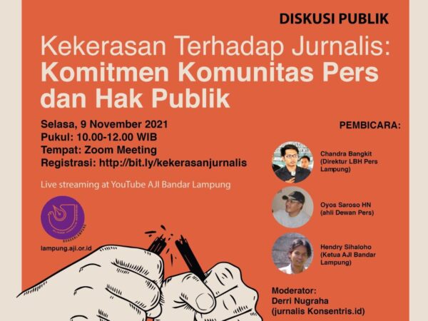 Diskusikan Kekerasan Jurnalis, AJI Bandar Lampung Soroti Komitmen Komunitas Pers