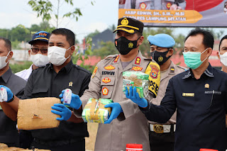 Usai Apel Pam Nataru AKBP Edwin Pimpinan Pemusnahan Narkoba Senilai Rp200 Miliar