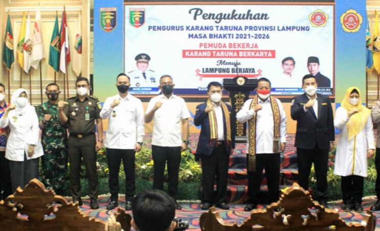 Wakil Bupati Lamsel Pandu Kusuma Hadiri Pengukuhan Karang Taruna Provinsi LampungĀ