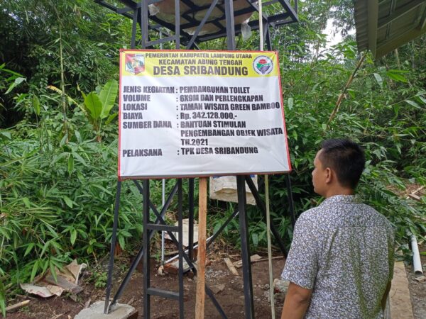 Diduga Anggaran Program Amenitas Desa Wisata Sribandung di Mark UP