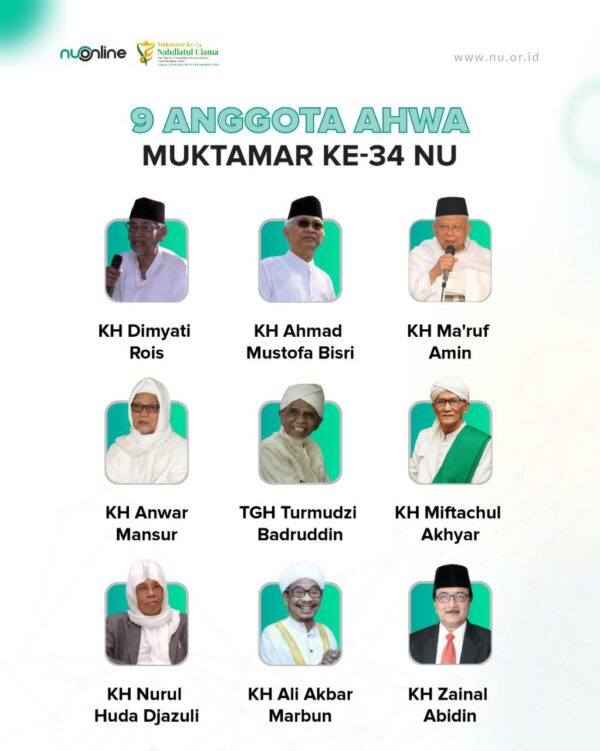 Muktamar Ke-34 NU Tetapkan 9 Ulama Anggota Ahwa