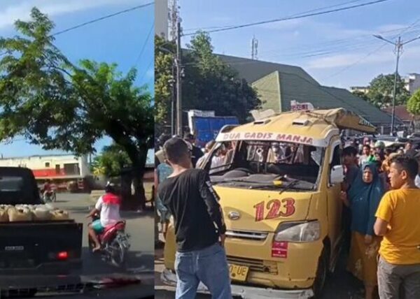 Mabuk Tuak Sopir Angkot Nekad Terobos Pintu Perlintasan Kereta Api Empat Penumpang Tewas