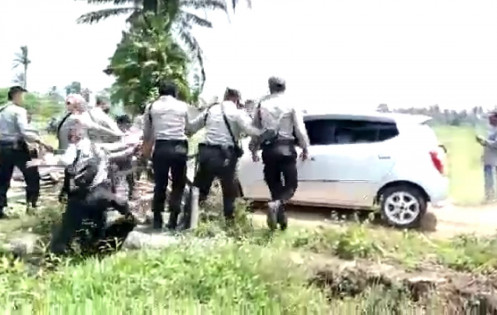 Anggota LSM Pelita Yang Terlibat Sengketa Lahan Dengan PTP VII di Tangkap Sempat Tabrak Pagar Dan Lukai Satpam