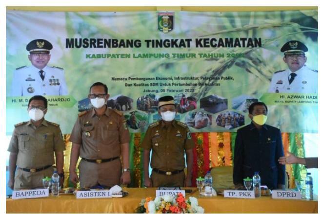 Bupati Lampung Timur Buka Musrenbang Di kecamatan Jabung