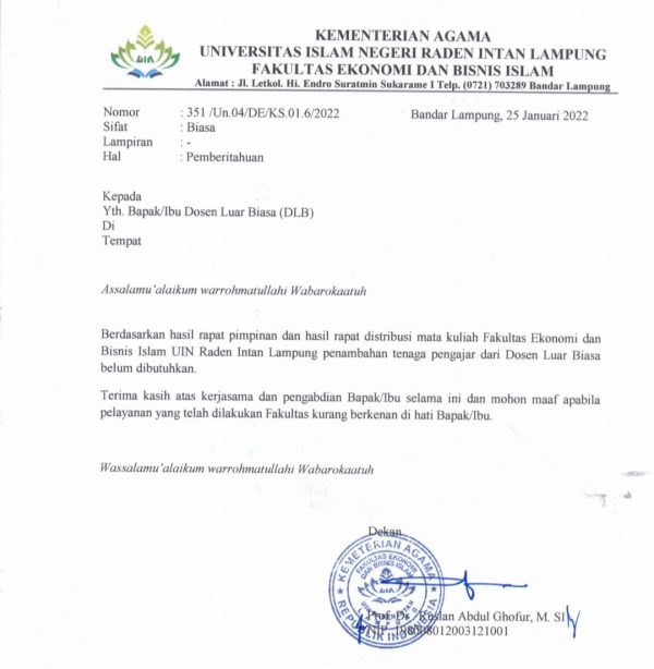 Soal Pemberhentian Ratusan Dosen Luar Biasa UIN RIL Tunggu Kebijakan Rektor Baru?