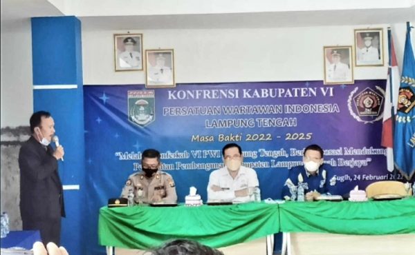 Aklamasi Ganda Hariadi Pimpin PWI Lampung Tengah Priode 2022-2025