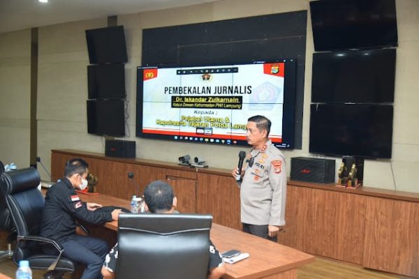 Polda Lampung Gelar Pembekalaan Jurnalistik Tanpa Pers Merdeka Tidak Ada Demokrasi