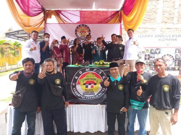 Annivarsary Ke-2 Kompak, Pertama di Lampung Ojol Bergandeng Bersama Lembaga Bantuan Hukum