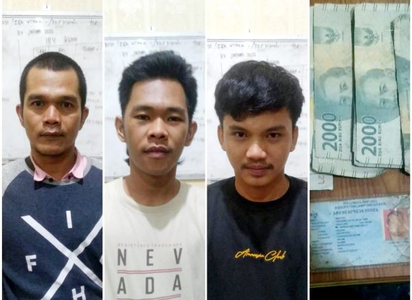 Judi Dadu Gunakan HP di Pasar Metro Tiga Warga Sungkai Lampura Ditangkap Tekab