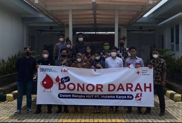 Jelang HUT ke 61 PT Hutama Karya Gelar Donor Darah di Gerbang Tol Itera Kota Baru