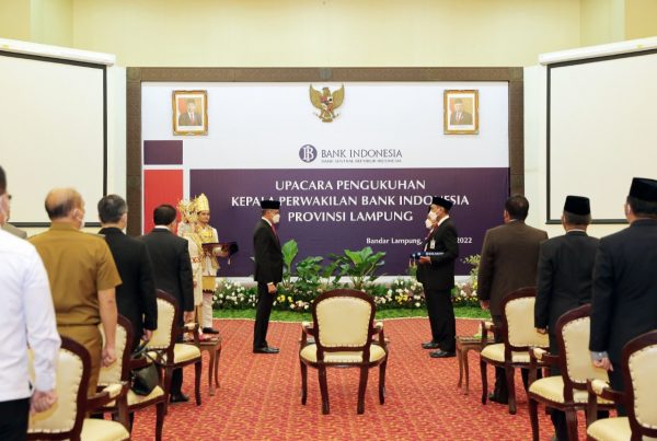 Kepala Perwakilan Bank Indonesia Lampung Baru Dikukuhkan, Gubernur Apresiasi Peranan BI Dalam Pembangunan Daerah