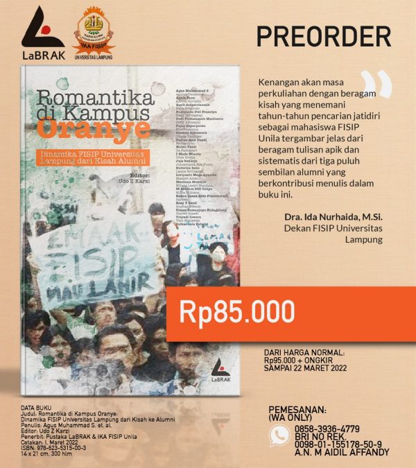 IKA FISIP Unila Terbitkan Buku Antologi Romantika di Kampus Oranye