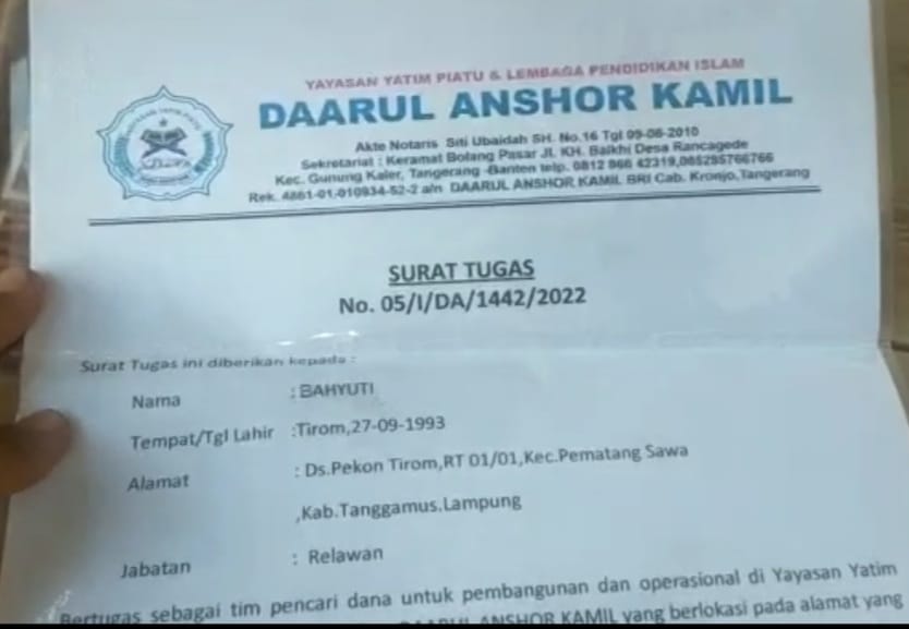 Pecari Dana Atas Nama Yatim Piatu Diamankan Warga LAMPURA
