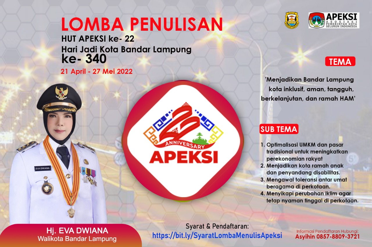Pemkot Bandar Lampung Gelar Lomba Penulisan Untuk Jurnalis Sambut HUT ke-22 Apeksi