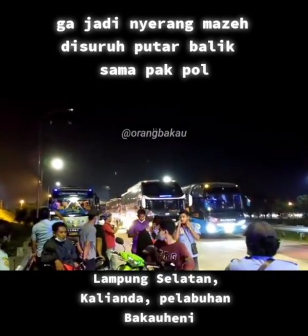 Kapolda Lampung Luruskan Vidio Viral Antrian Bus di Bakauheni Bukan Polisi Halangi Mahasiswa