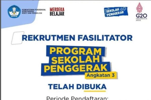 Kemendiknas Buka Lowongan Fasilitator Sekolah Penggerak 2022