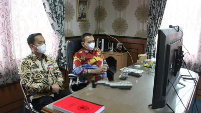 Sekwan Dampingi Wakil Ketua 1 DPRD Lampung Selatan Rapat virtual Dengan Empat Kementerian