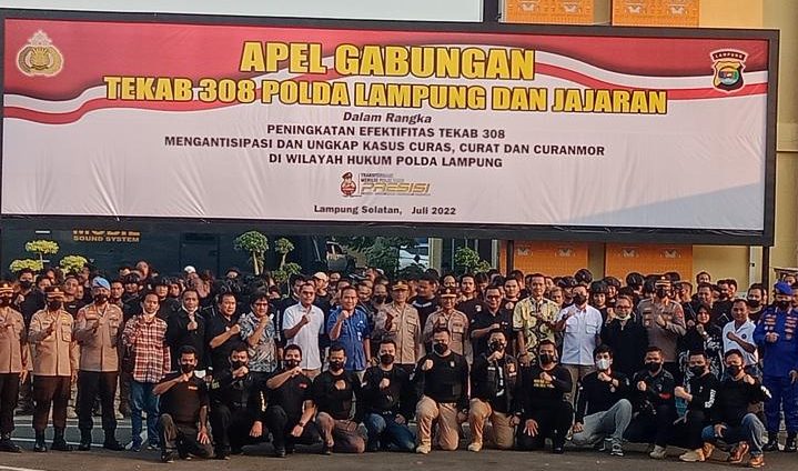 Apel Gabungan Tekab 308 Polda Lampung Mengajak Insan Pers dan Masyarakat Buang Kata Begal