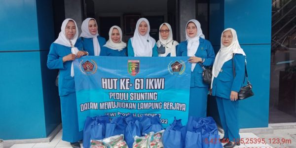 HUT Ke 61 IKWI Se-Lampung Bakti Sosial Peduli Stuting