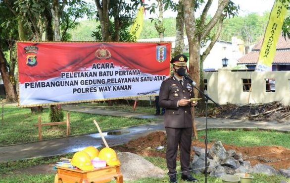 Pembangunan Gedung PTSA Polres Way Kanan Mewarnai Hari Bhayangkara Ke-76