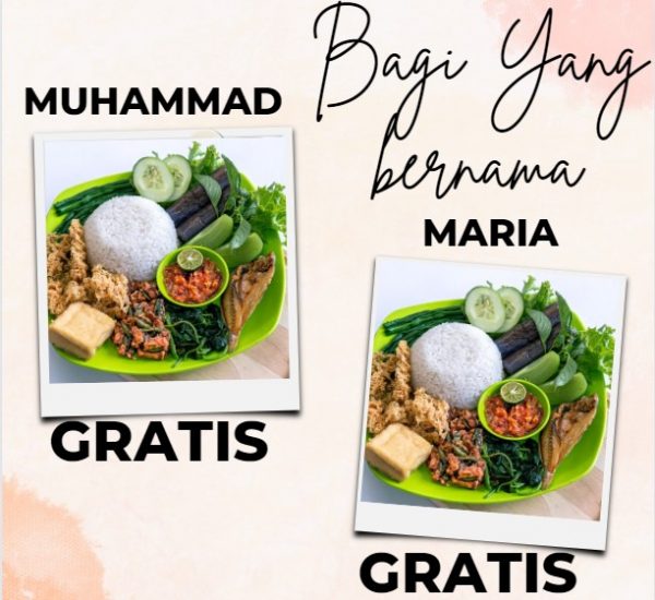 Rumah Makan Nasi Sambal Asin Gratiskan Warga Bernama Muhammad dan Maria
