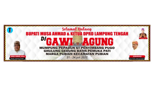 Gawi Agung Muppung Mepadun Qhulung Gedung Batin Pemuka Pati di Kampung Negeri Ratu Pubian Tuha