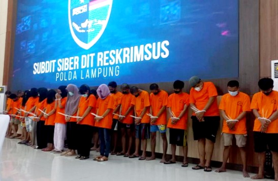Polda Lampung Gulung Sindikat Judi Online Bermarkas di Tangerang Tangkap 27 Tersangka ada Selegram dan Yutuber