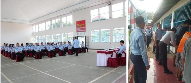 Kadivpas Lampung Sambangi Lapas Kota Agung, Berikan Arahan kepada Petugas dan Gelar Penggeledahan Kamar Hunian WBP