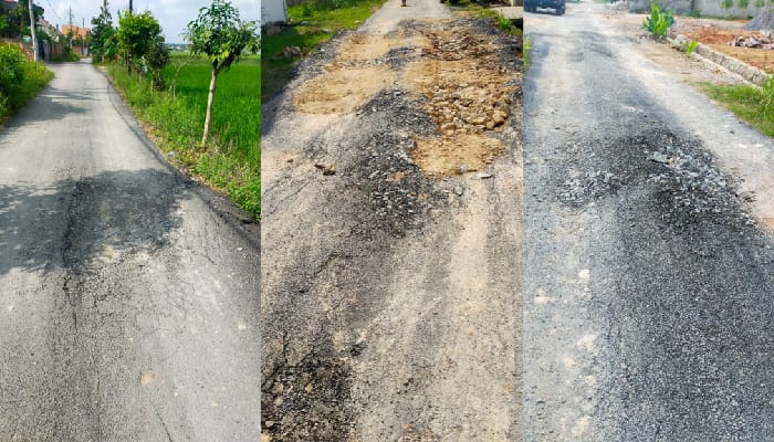 Lapor Bunda Eva Tiga Ruas Jalan Proyek Dinas PU Kota Bandar Lampung Amburadul?