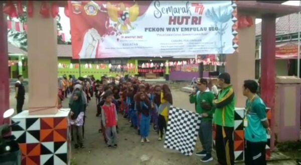 Jelang HUT RI Ke-77 Pekon Way Empulau Ulu Gelar Jalan Sehat dan Beragam Lomba