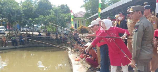 Sambut HUT RI Ke-77 Dinas Perikanan Mesuji Gelar Lomba Mancing