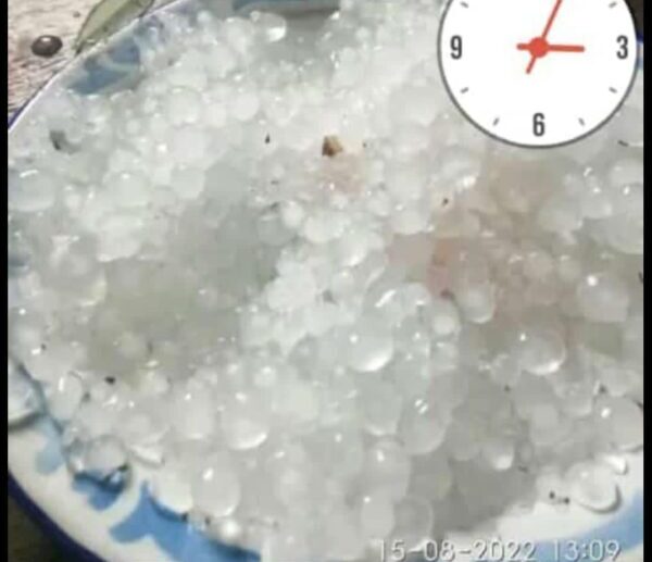 Disertai Angin Kencang Pekon Sukamulya Diguyur Hujan Es