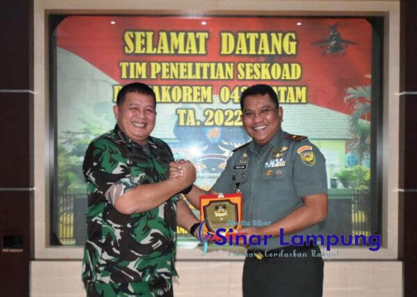 Tim Peneliti Seskoad Kunjungan Korem 043/Gatam