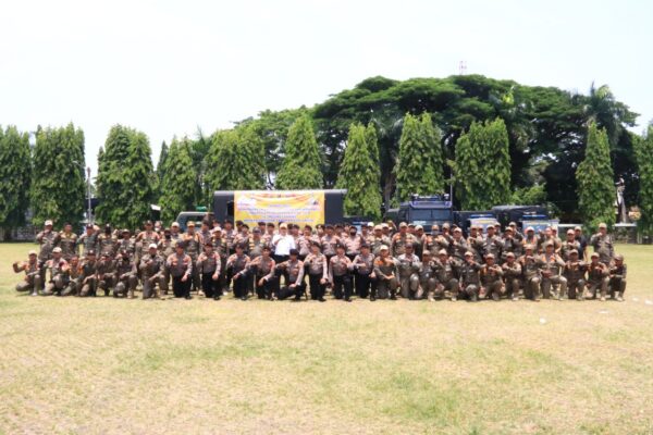 Satpol PP Bersama Polda Lampung Latihan Bersama Penanganan Unjuk Rasa