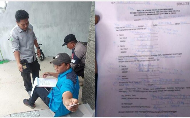 Aneh, Dikawal Oknum Polisi Petugas Teknis PLN Cabut Meteran Listrik Token Milik Warga