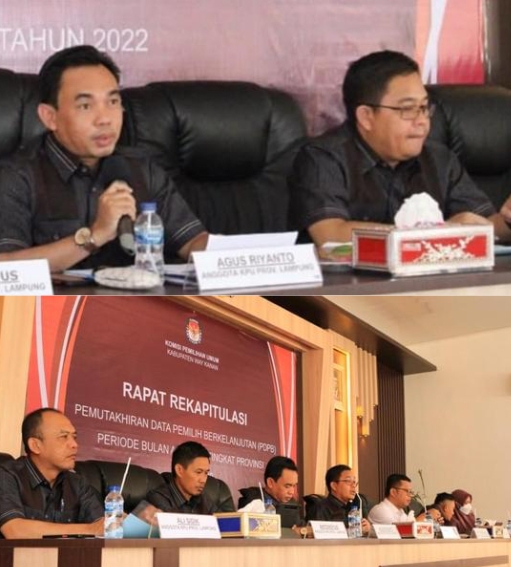 Hasil Rekapitulasi Pemutakhiran Data Pemilih Berkelanjutan periode bulan Agustus tahun 2022, KPU Lampung Mengalami Kenaikan 13.856 Pemilih